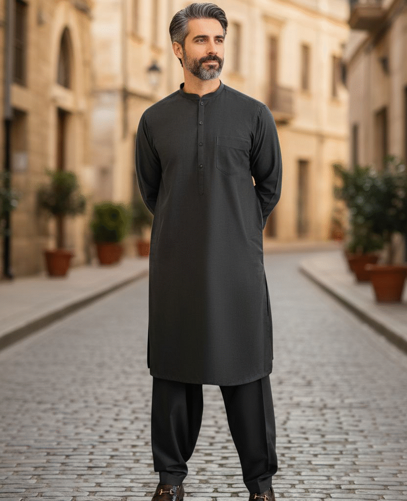 Charcoal Blended Shalwar Kameez