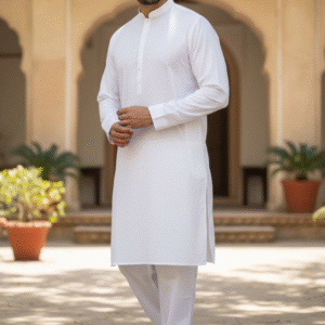 Blended Off White Shalwar Kameez